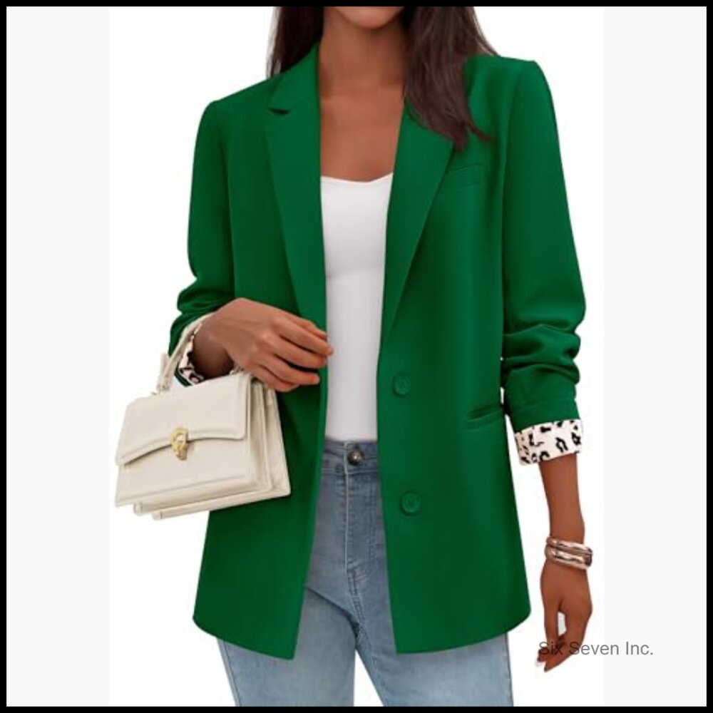 Polyester Blazer with Leopard Lining for Business… - image 5